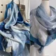 Cina stile blu bianco 100% fiore di seta sciarpa da donna scialle Dufanda autunno inverno sciarpe
