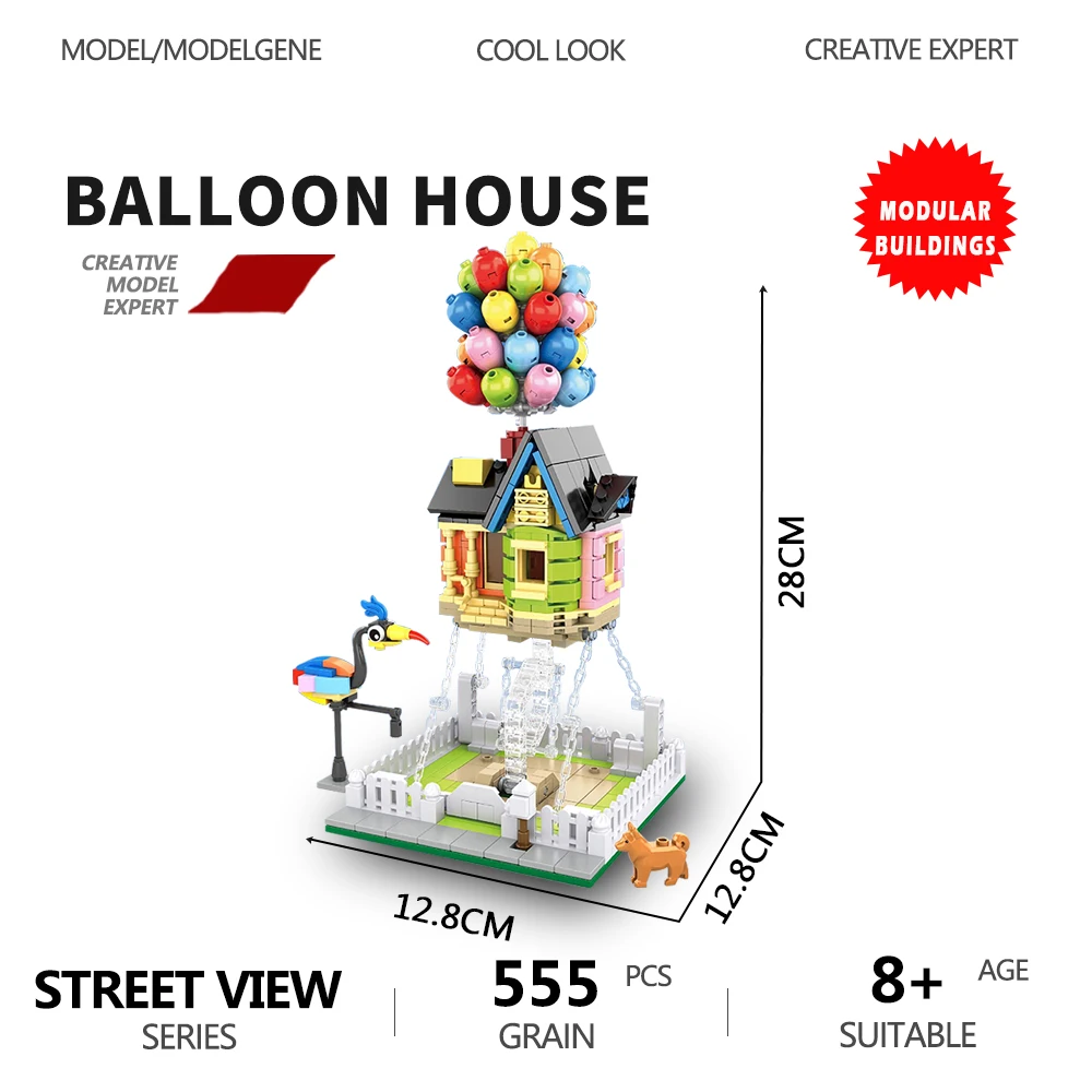 Street View Flying House Blocchi di costruzione in tutto il mondo MOC Esperto creativo Modello di città Serie Mattoni Film classici Giocattoli per regali per bambini
