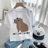 Cartoon Capybara T-Shirt bambini bambini animali T-Shirt vestiti Kid Girl Boy Cute Capybaras Love T