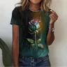2023 T-Shirt da donna maglietta a tema floreale di moda T-Shirt con piante floreali T-Shirt estiva