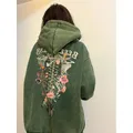 Felpe per donna con Orint su vestiti femminili top con cappuccio felpe con cappuccio larghe verdi sciolto M novità autunno E inverno Y2k Style E