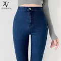 Zoenova Jeans per donna Skinny a vita alta blu grigio nero donna elastico Plus Size Xxl pantaloni a