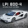 1:24 Lamborghini Countach LPI 800-4 modello di auto in lega Diecast Car Sound Light Car Lovers
