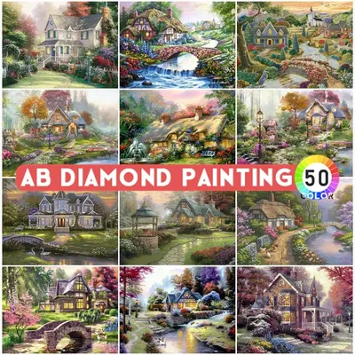 AB trapani pittura diamante fai da te giardino casa ricamo paesaggio Lodge strass mosaico fatto a