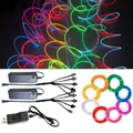 10/5/3/1M EL Filo Luce Striscia Batteria Interruttore USB Neon Incandescente Luci Della Stringa FAI DA TE Tubo di Corda Halloween Blacklight Multicolor Decor