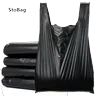 StoBag 500 Gram/Pack Ispessito Nero Della Maglia Sacchetto di Plastica Da Asporto Lo Shopping