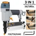 Air Nailer Carpenter Pneumatic Nail Tool T50 F50 440K 16Ga/18Ga Air Brads Nailer Nail Depth