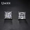 UMODE Tiny Delighted Small 5mm 0.63ct Princess-cut Zirconia Stud Earrings UE0049