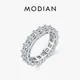 MODIAN 925 Sterling Silver Luxury Emerald Cut Square Sparkling Zirconia Wedding Ring For Women