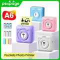 PeriPage A6 Mini Portable Thermal Printer Photo Pocket Label Sticker Printer Color Paper Roll 58mm