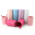 PU Leather Makeup Storage Holder Cosmetic Cup Case Box for Makeup Brush Pen PU Leather Travel Makeup