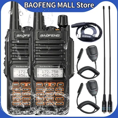 2PCS Walkie Talkies Waterproof Baofeng UV-9R PLUS 10W Portable CB Ham Radio Transceiver VHF UHF 2 Way Radio uv9r plus Hunt 10KM