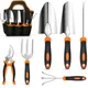 Stainless Steel Heavy Duty Gardening Tool Set with Non-Slip Rubber Grip Storage Tote Bag Outdoor