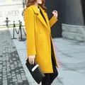 Elegante cappotto da donna tasche a maniche lunghe cappotto da donna con collo a tacca cappotto