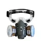 New Dust Gas Protective Mask With Safety Goggles Dual Filters Chemical Respirator For Spraying