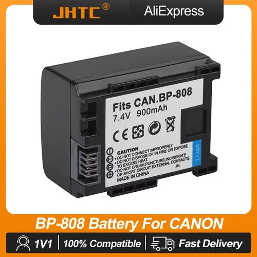 Batteria BP 808 per Canon BP 809 BP 819 BP827 FS300 FS100 XA10 VIXIA HG20 HF21 HF S11 HF S10 HF11 900mAh Batteria