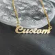 Custom Name Necklace for Women New Sand Pressing Process Personalised Nameplate Pendant Choker Gold