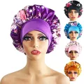 New Styles Satin Bonnet Silk Night Sleeping Cap For Women Curly Braid Hair Multi Style Printing