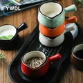 YWDL Mini Ceramic Milk Jug With Handle Seasoning Dish Vinegar Sauce Cup Milk Creamer Coffee Syrup