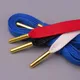 With Golden Metal Tips 8MM Waxed Shoelaces 100% Cotton Black White Red Blue Laces Unisex For Sneaker