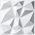 5pcs New Decorative 3D Wall Panels in Diamond Design 30cmx30cm Matt White (5/10Pack) DIY Home