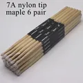 7A Nylon Tip Maple Wood Drum Stick Matte Finish Drumstick Wood Sticks 6 Pairs