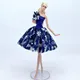 Blue Floral Flower Fashion Doll Clothes For Barbie Doll Tutu Dress Outfits Party Gown 1/6 Doll
