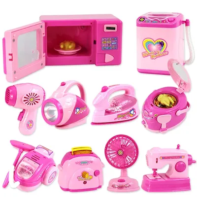 Household Appliances Pretend Play Kitchen Toys Coffee Machine Toaster Blender Vacuum Cleaner CookingToys For Children