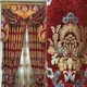 European Luxury Red Thick Chenille Jacquard Blackout Curtains for Living Room Bedroom Custom