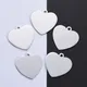 5pcs 304 Stainless Steel Heart Pendants Blank Stamping Tags Manual Polishing 33x34x1.8mm Hole: 2.8mm
