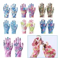 Breathable Garden Gloves Printed High Eastic Nylon Work Non-Slip Household Labor Protection Gloves