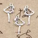 15pcs Charms Gymnast Sporter Gymnastics Player 26x15mm Antique Silver Color Pendants Making DIY