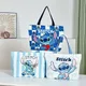 New Disney Stitch Women's Shoulder Bag Girls Cartoon Cute Canvas Tote Bag Student Large Capacity