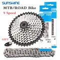 SUNSHINE 9 Speed Flywheel Shimano Road Bike Chain Set HG53 HG93 KMC X9 Chains