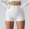 SOISOU Rib Fabric Yoga Shorts Women Sport Gym Fitness Short Seamless High Waist Breathable Elastic