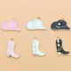 WZNB 10Pcs Enamel Cowboy Boots Hat Charms Alloy Pendant for Jewelry Making DIY Earrings Necklaces