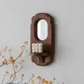 Wall Decor Candle Holders Solid Mango Wood Metal Candle Holder Mirror Retro Nostalgic Living Room