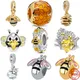 2023 New Hot Sale 925 Sterling Silver Flower Bee Honey Charms Beads Fit Original Pandora Bracelet