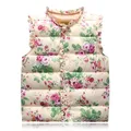 Girls Vests Children's Down Cotton Warm Vest Baby Girls Sweet Floral Waistcoat Kids Vest Outerwear