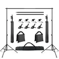 Photography Studio Kit Backdrop Stand Aluminium Photo Background Support With Clamp For Birthday