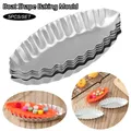 5PCS/Set Egg Tart Mold Boat Shape Baking Mould Pudding Holder Aluminum DIY Cake Decor Pastry Tool