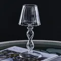 Glass Candle Stand Household Desktop Decorative Candlestick Pillar Candle Holders Modeling