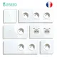 BSEED 1/2/3Gang Touch Switches 1Way Wall Light Switch With French Sockets USB Type-c Interfaces