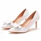 Women Pumps Party Prom Pointed Toe Butterfly knot Slip-On PU 7CM Thin Heels Office Work Office Lady