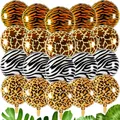 20Pcs 18inch Animal Stripe Foil Balloons Tiger leopard Zebra 4D Helium Foil Balloons Jungle Decor