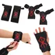 1 Pair Weight Wrist Wraps and Cowhide Weightlifting Hand Grips for Men Women Gym Powerlifting Wrist