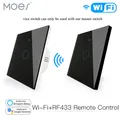 WiFi RF433 Transmitter Wall Panel Smart Glass Panel Touch Switch 1/2/3 Gang Remote Control Switch