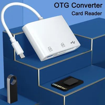 3 In 1 TF SD Memory Card Reader Type-C OTG Adapter Data Transmission For Phone 15 Macbook Smart Cell Phone Type C Card Reader