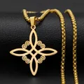 Stainless Steel Witch\\\'s Irish Knot Necklace Infinity Witch Jewelry Nudo De Bruja Pendant