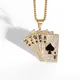 Fashion Personality Hip Hop Gold Plated Poker Cards Men Necklace